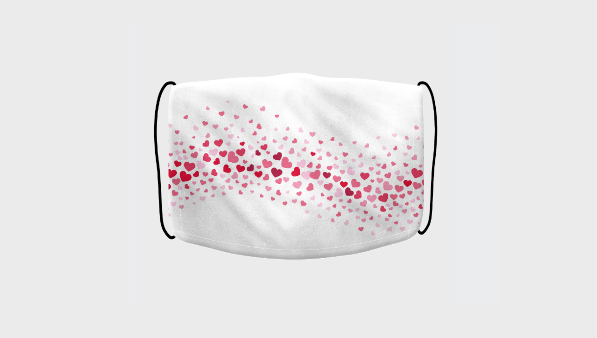 Spersonalizowana maseczka z nadrukiem | Maseczka na walentynki z nadrukiem