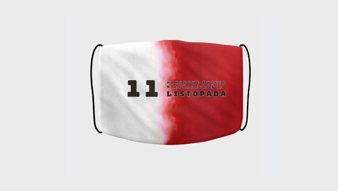 Maseczka z nadrukiem | Maseczka biało-czerwona z nadrukiem