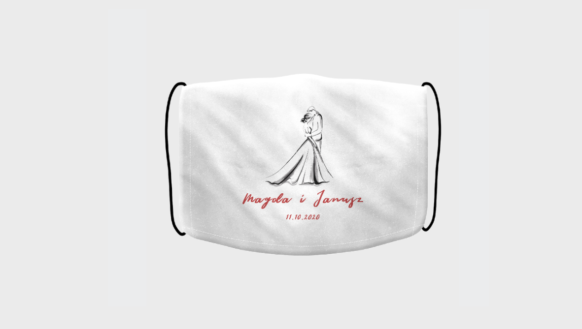 Spersonalizowana maseczka z nadrukiem | Maseczka na wesele z nadrukiem