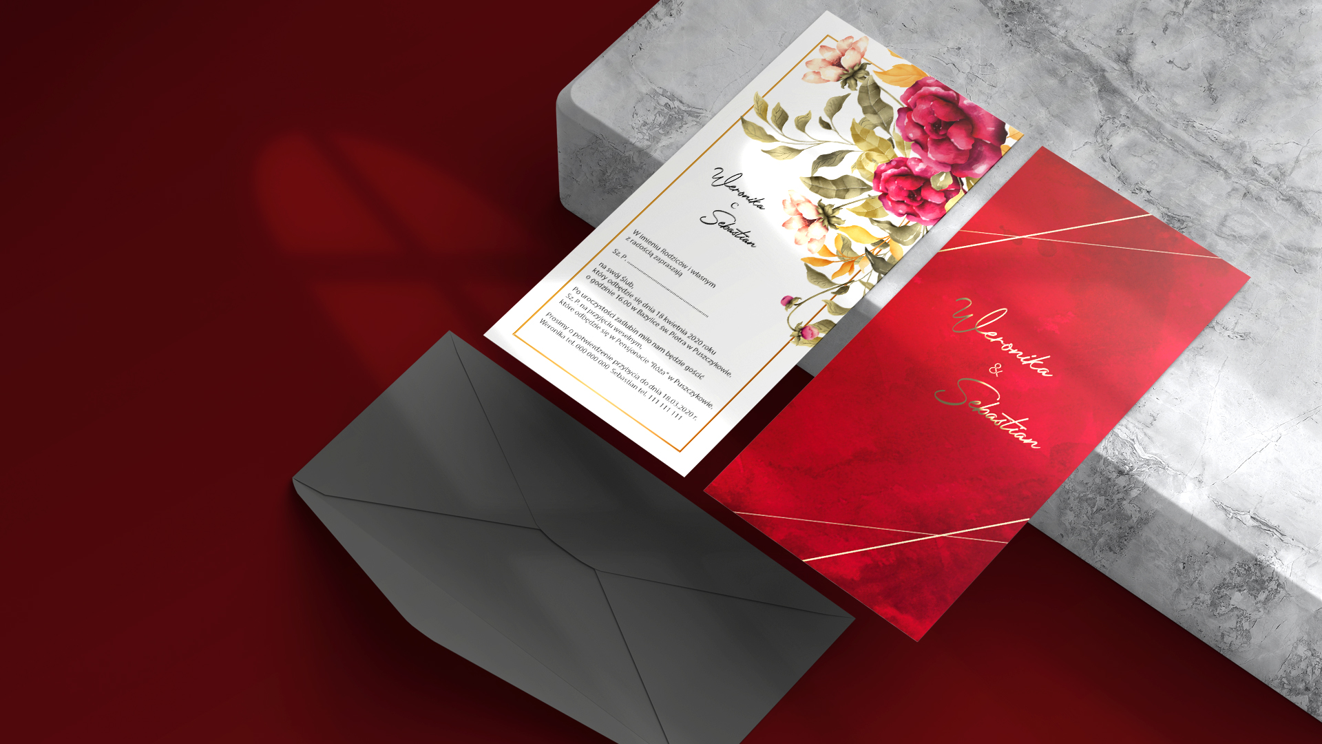 zaproszenie ślubne projekt