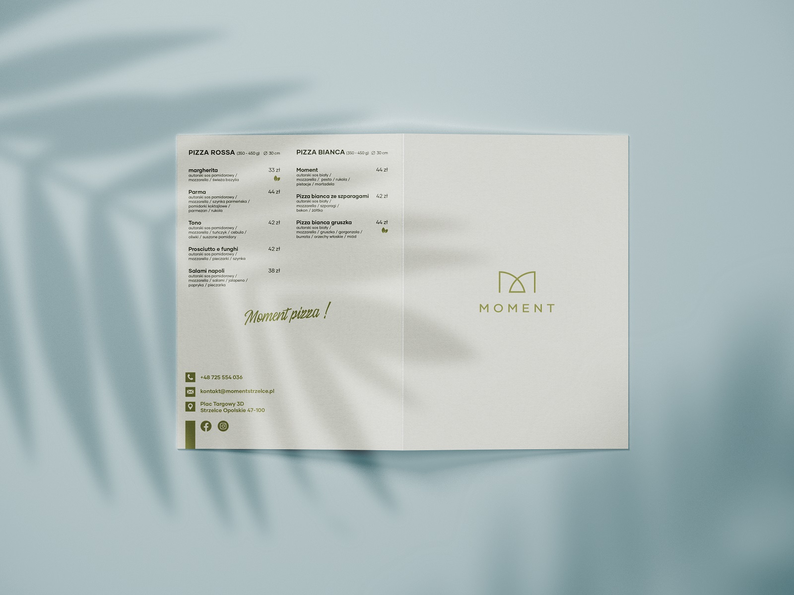projekt karty menu