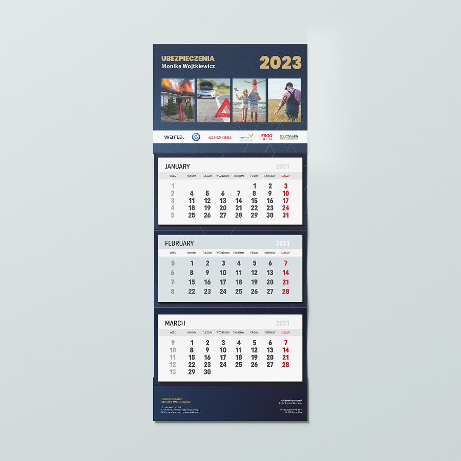 projekt kalendarz firmowego